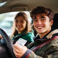 New driver smiling
